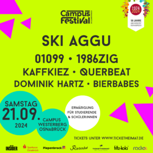Campus Festival Osnabrück 2024 - Line Up-Plakat (Credits: Campus Festival Osnabrück)