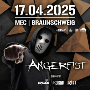 Angerfist im MEC Braunschweig  - Flyer (Foto Credits (c): Music Eggert)